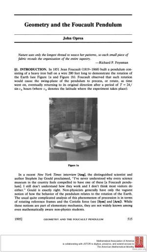 Geometry and the Foucault Pendulum 515