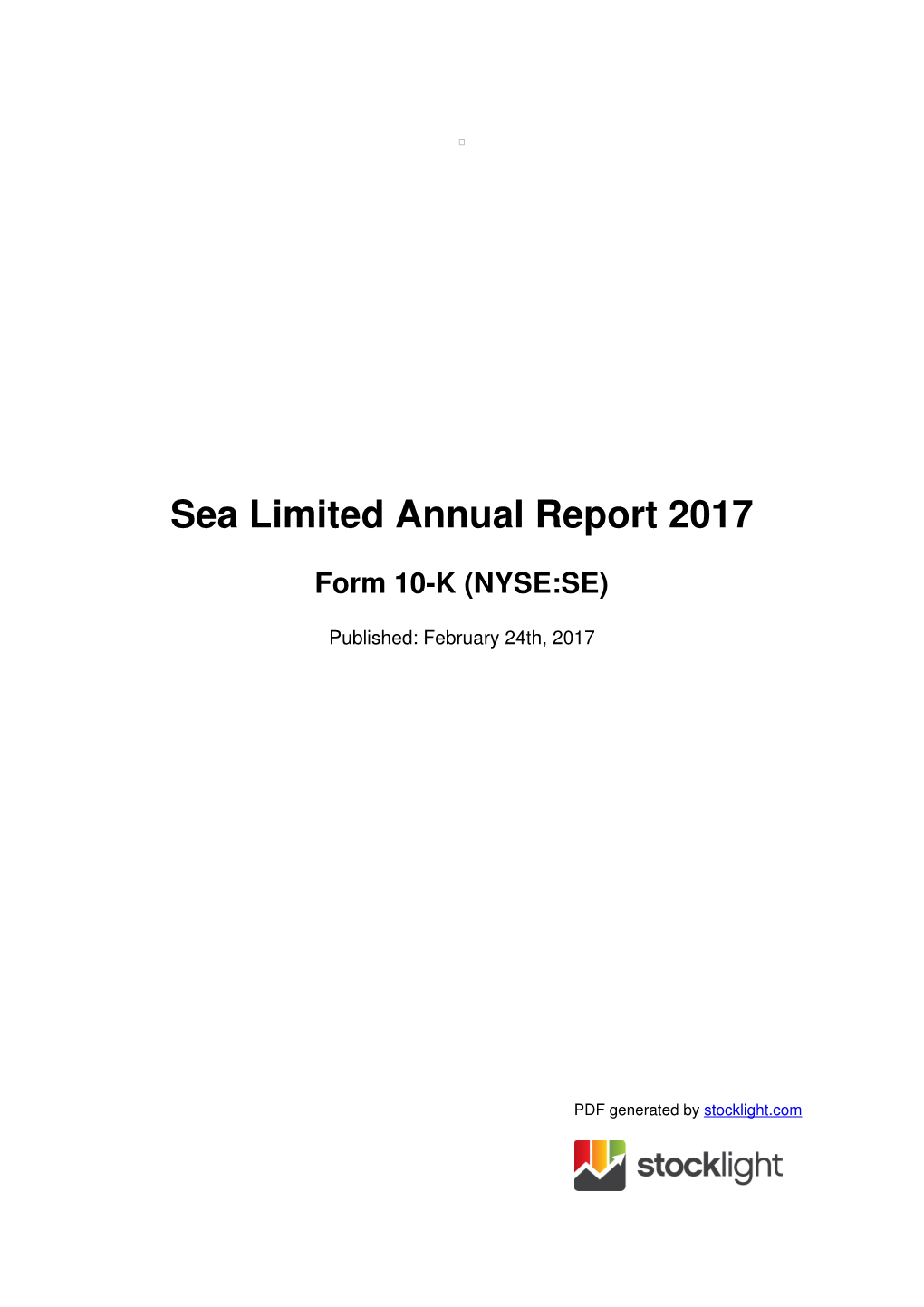 Sea Limited Annual Report 2017