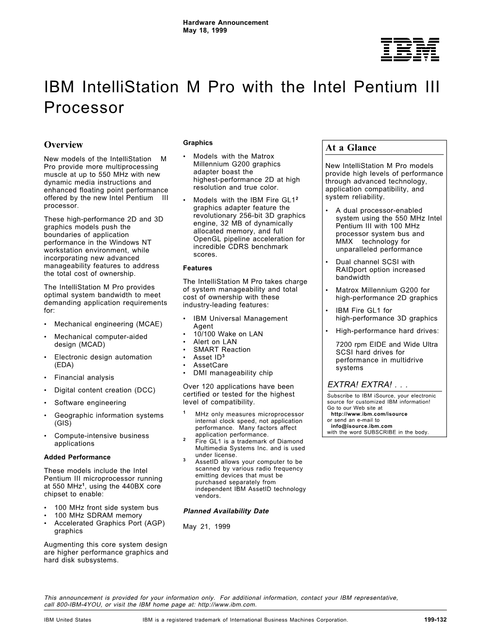 IBM Intellistation M Pro with the Intel Pentium III Processor