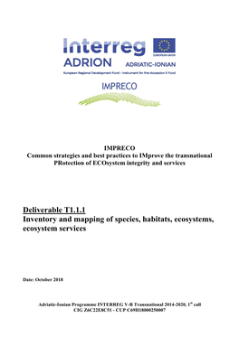 Deliverable T1.1.1 Inventory and Mapping of Species, Habitats, Ecosystems, Ecosystem Services