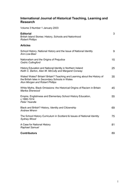 International Journal of Historical Teaching, Learning and Research