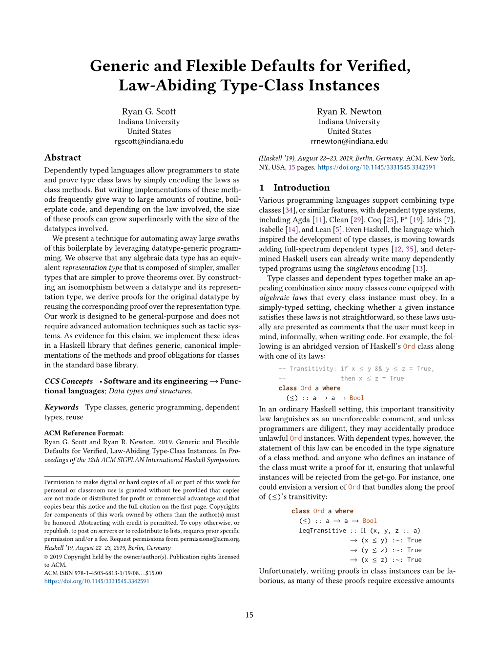 Generic and Flexible Defaults for Verified, Law-Abiding Type-Class Instances