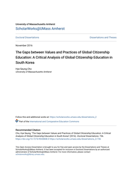 The Gaps Between Values and Practices of Global Citizenship Education: a Critical Analysis of Global Citizenship Education in South Korea