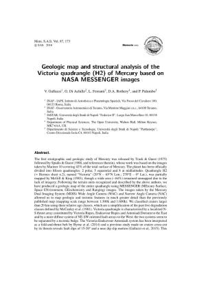 Geologic Map and Structural Analysis of the Victoria Quadrangle (H2) of Mercury Based on NASA MESSENGER Images