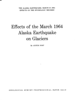 Effects of the March 1964 Alaska Earthquake on Glaciers