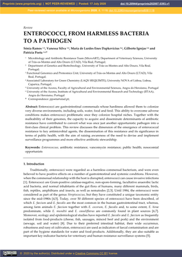 Enterococci, from Harmless Bacteria to a Pathogen