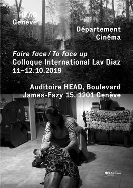 HEAD Genève Département Cinéma Faire Face / to Face up Colloque