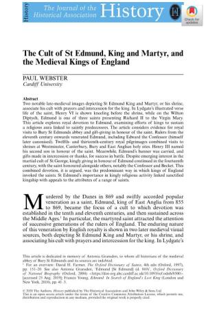 The Cult of St Edmund, King and Martyr, and the Medieval Kings of England