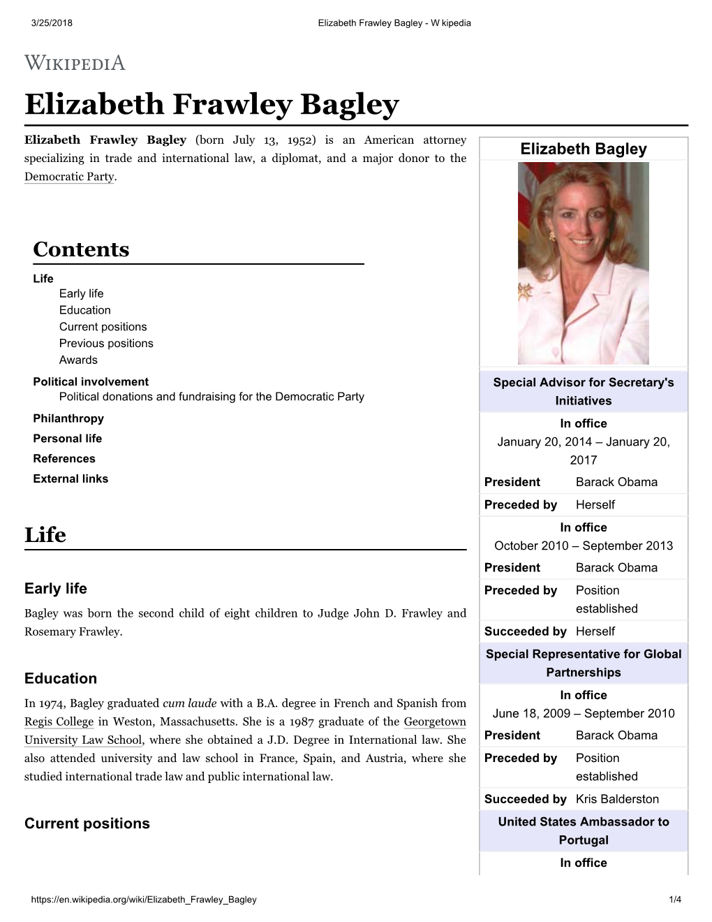 Elizabeth Frawley Bagley - W Kipedia