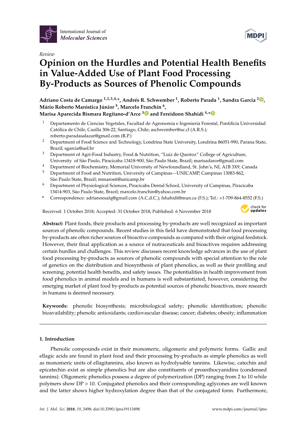 Opinion on the Hurdles and Potential Health Benefits in Value-Added Use of Plant Food Processing By-Products As Sources of Pheno