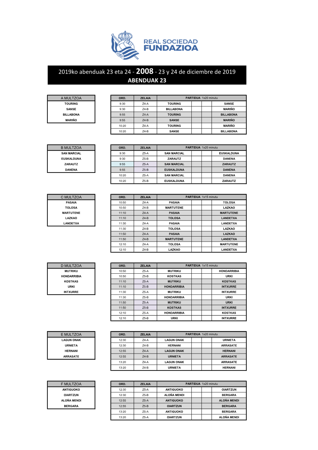 2019Ko Abenduak 23 Eta 24 - 2008 - 23 Y 24 De Diciembre De 2019 ABENDUAK 23