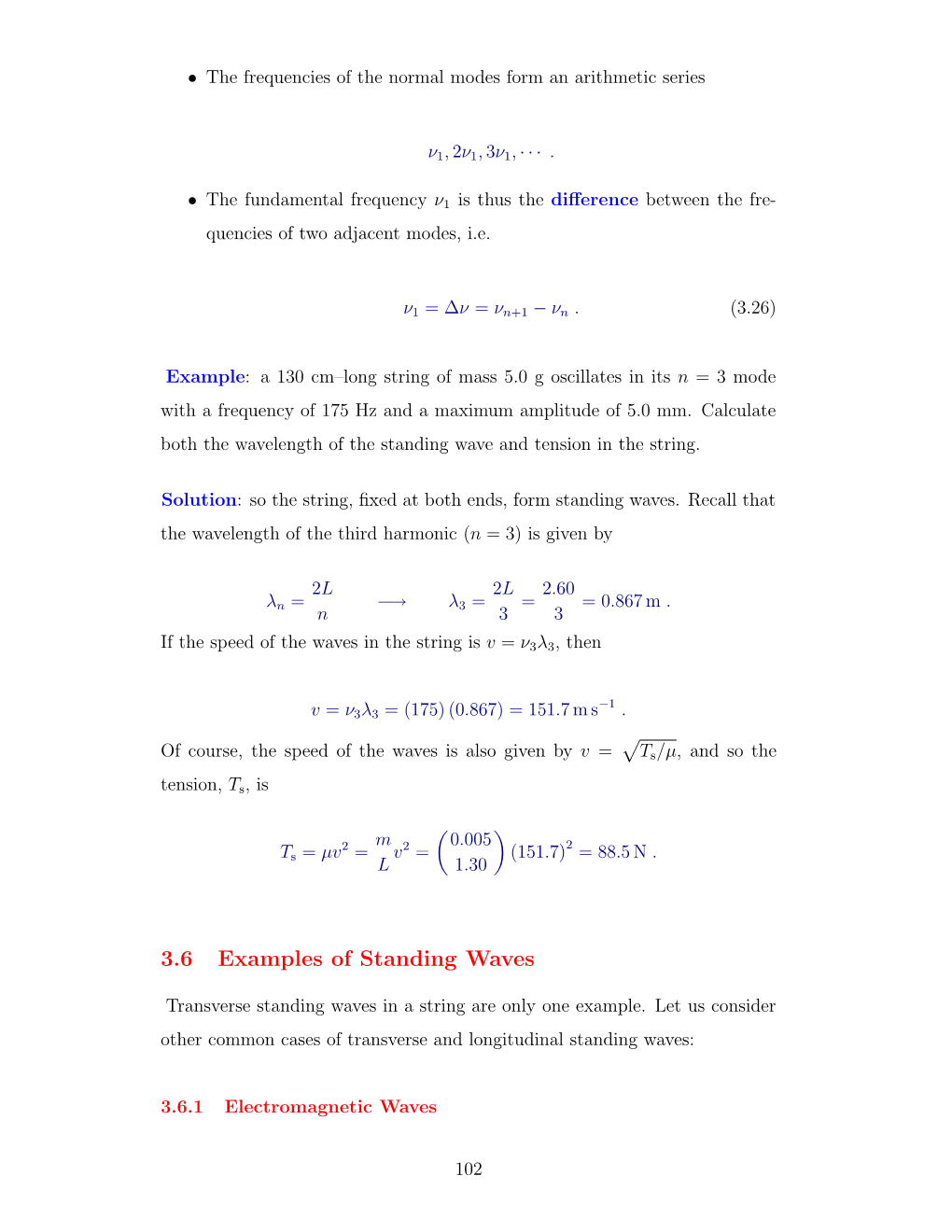 3.6 Examples of Standing Waves