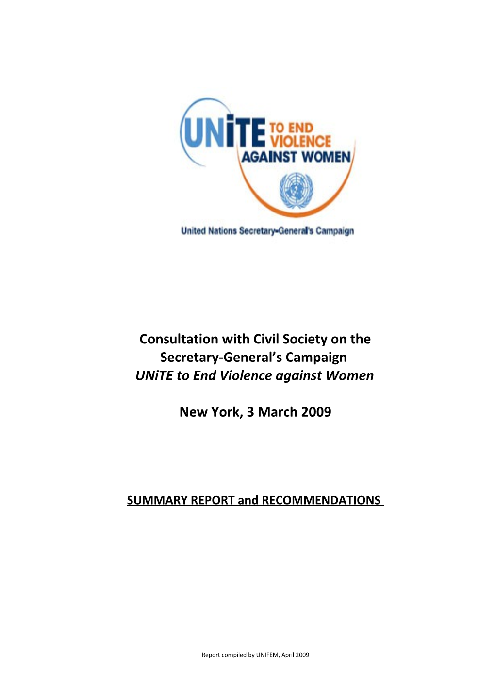 Consultation with Civil Society on The