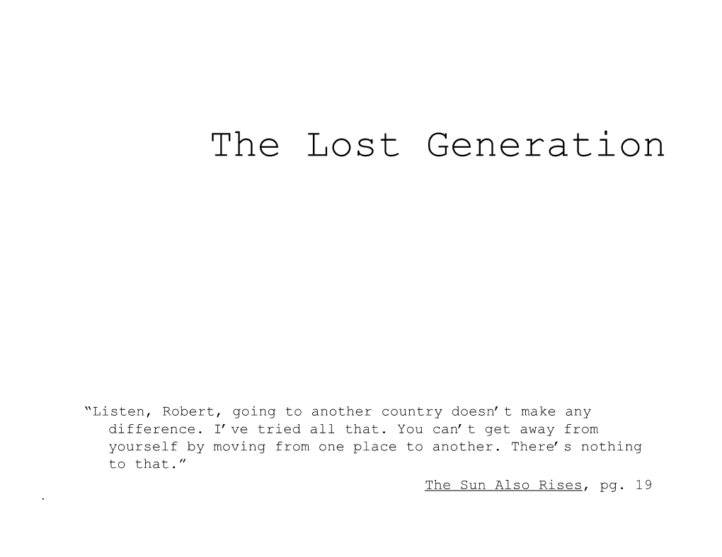 PPT-The Lost Generation