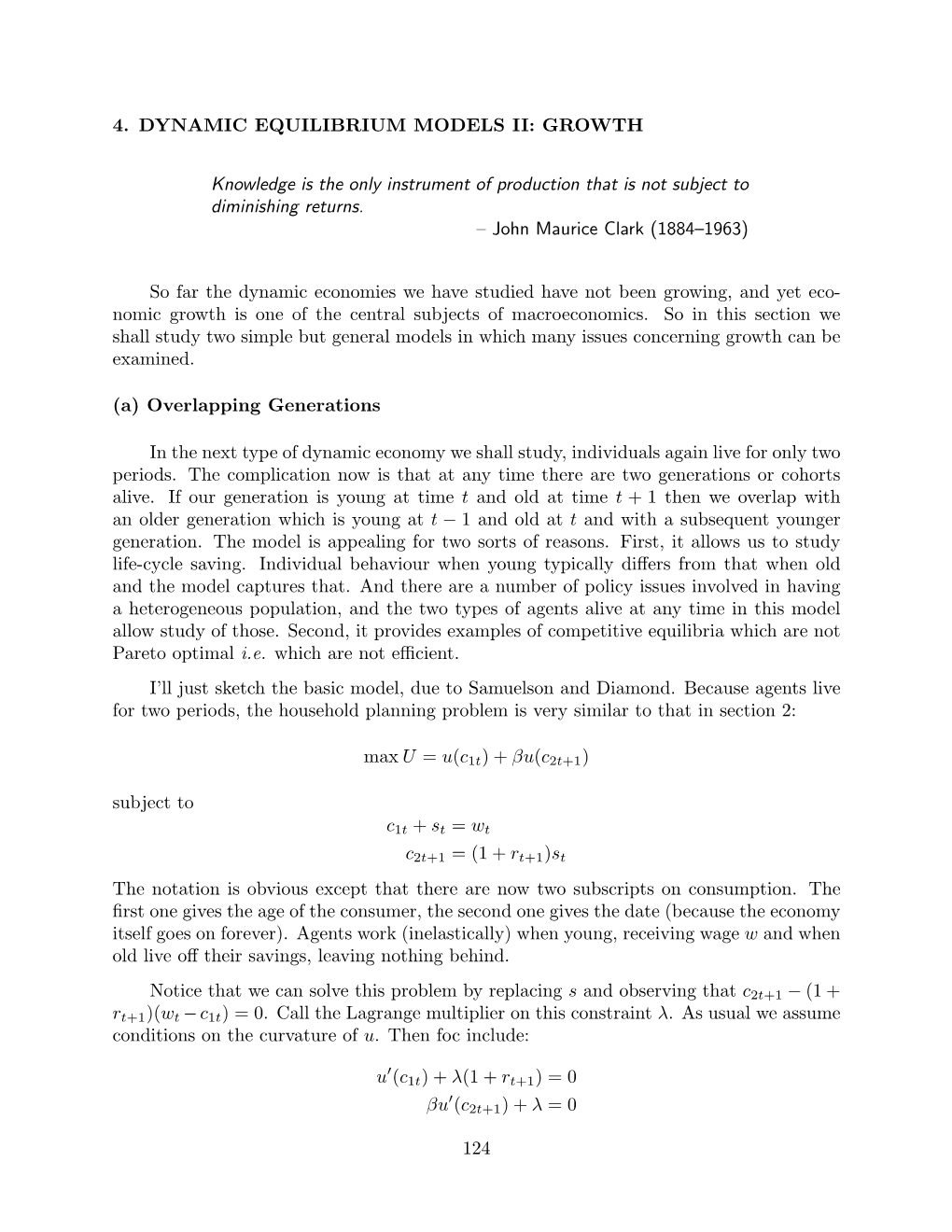 4. Dynamic Equilibrium Models Ii: Growth