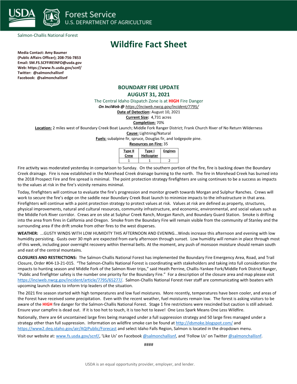 Wildfire Fact Sheet