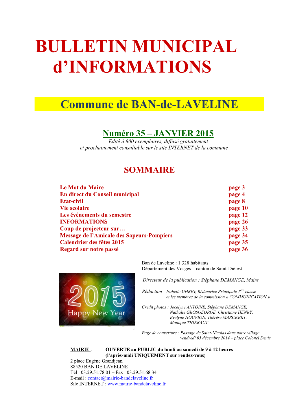 BULLETIN MUNICIPAL D'informations