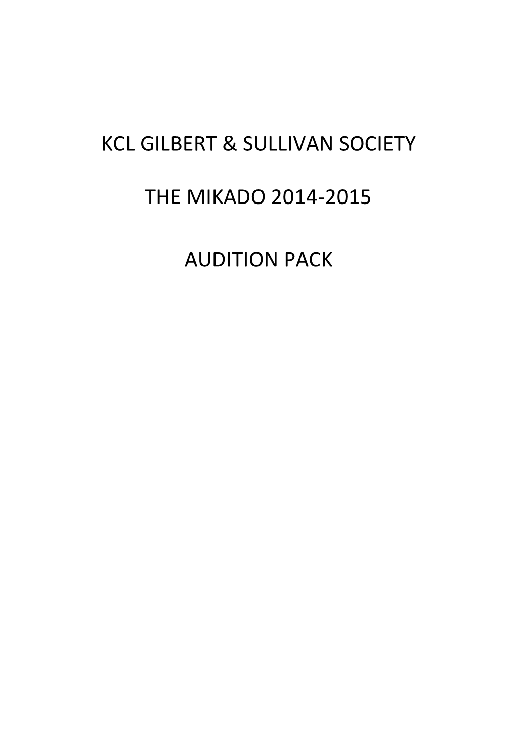 Kcl Gilbert & Sullivan Society the Mikado 2014-2015