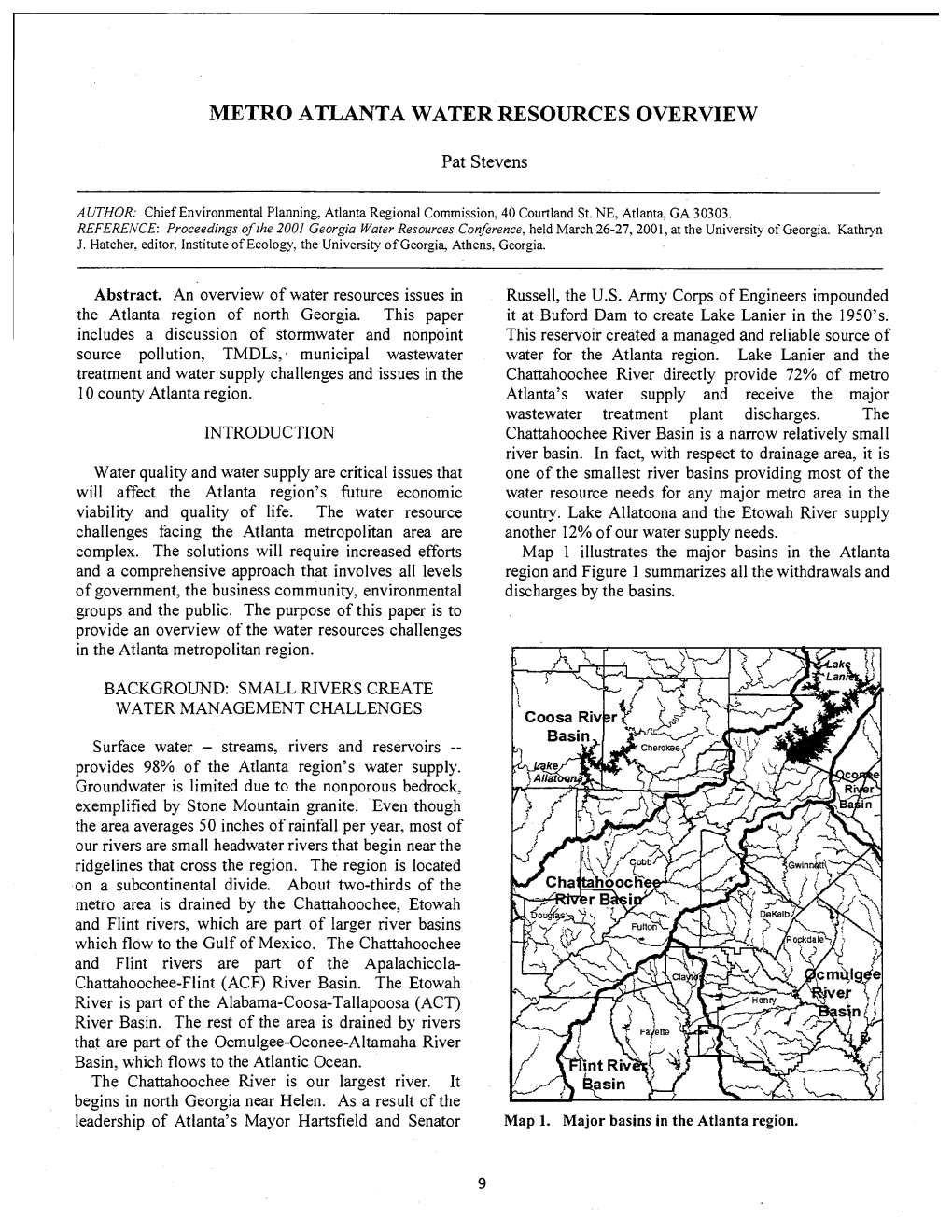 Metro Atlanta Water Resources Overview