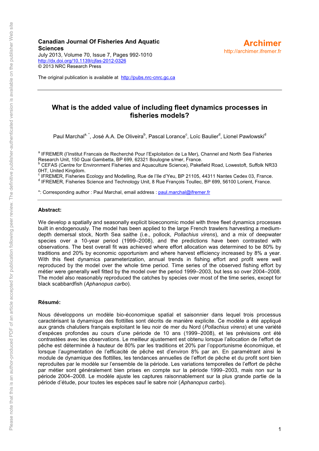 What Is the Added Value of Including Fleet Dynamics Processes in Processes Dynamics Fleet Value Ofincluding Added What Isthe Paul Marchal : , Volume Volume