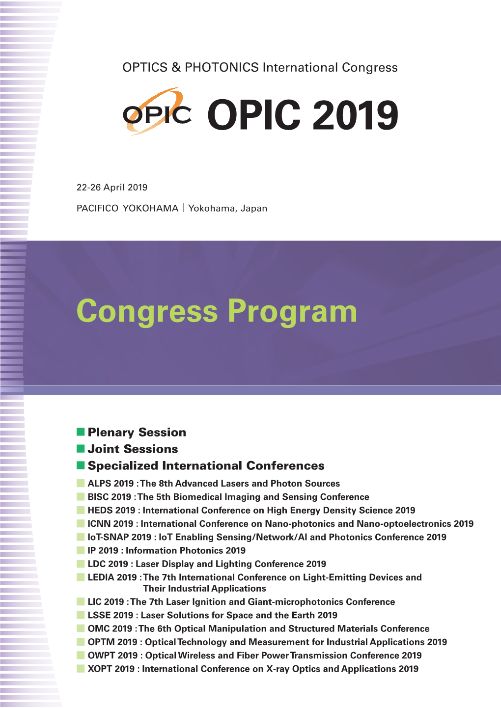 OPIC 2019 Congress Programcongress