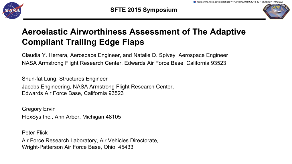 Aeroelastic Airworthiness Assessment of the Adaptive Compliant Trailing Edge Flaps