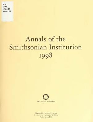 Annals of the Smithsonian Institution 1998