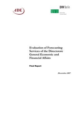 Evaluation of Forecasting Services of the Directorate General Economic and Financial Affairs