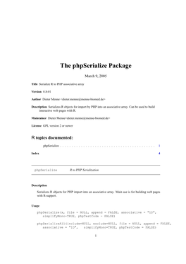 The Phpserialize Package