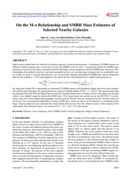 On the M-Σ Relationship and SMBH Mass Estimates of Selected Nearby Galaxies