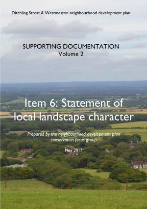 Ditchling Streat Westmeston Neighbourhood Plan Supporting Documents Volume 2