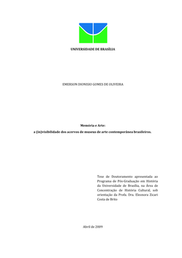 Universidade De Brasília Emerson Dionisio Gomes De