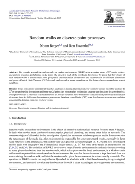 Random Walks on Discrete Point Processes