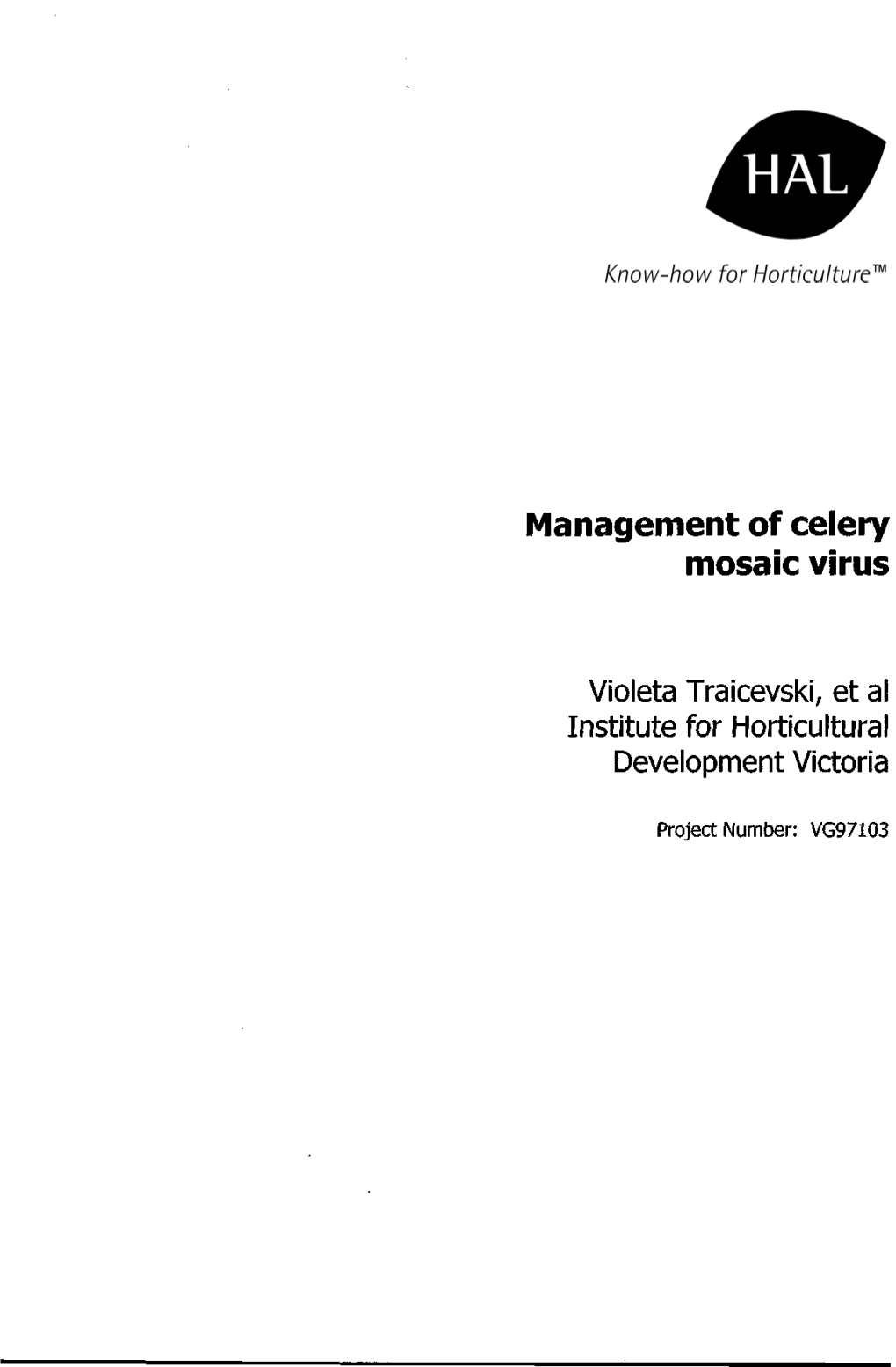 Management of Celery Mosaic Virus