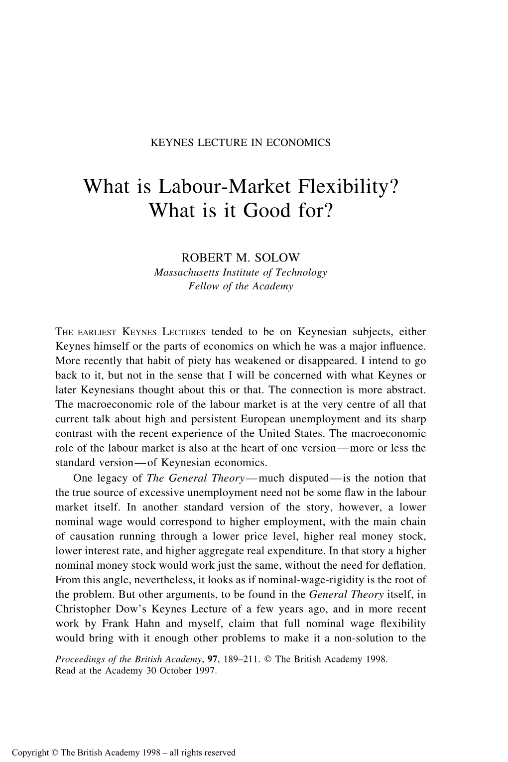 What Is Labour-Market Flexibility? What Is It Good For?