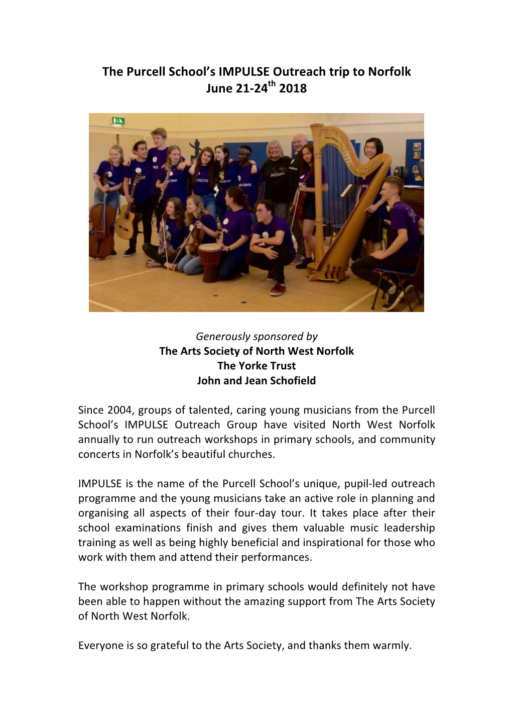 The Purcell School's IMPULSE Outreach Trip to Norfolk June 21