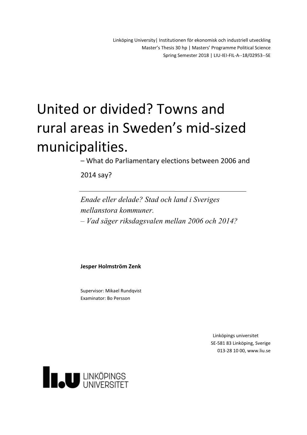 Sweden Democrats on the Rural Areas