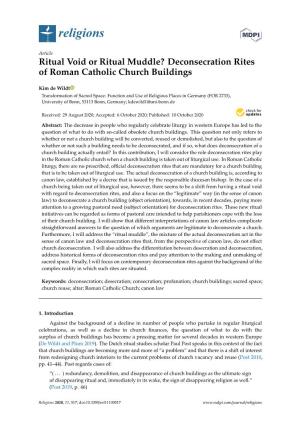 Deconsecration Rites of Roman Catholic Church Buildings