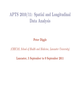 Spatial and Longitudinal Data Analysis