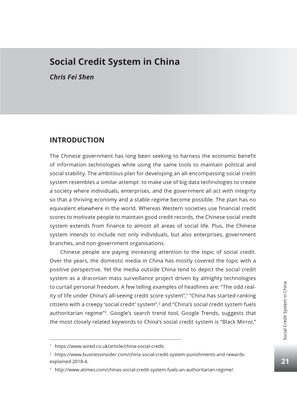 Social Credit System in China