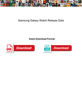 Samsung Galaxy Watch Release Date