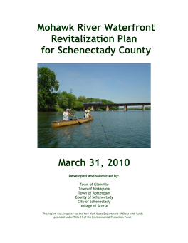 Mohawk River Waterfront Revitalization Plan for Schenectady County