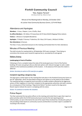 Firrhill Community Council 26Oct2015