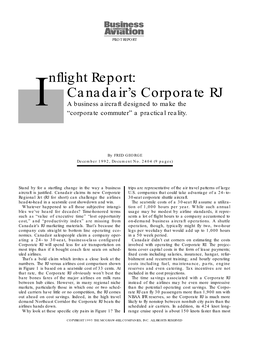 Nflight Report: Canadair's Corporate RJ