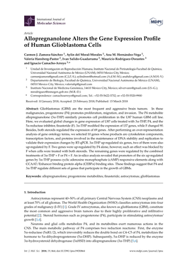 Allopregnanolone Alters the Gene Expression Profile of Human