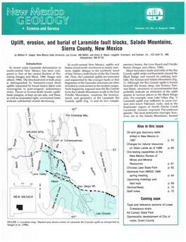 Uplift, Erosion, and Burial of Laramide Fault Blocks, Salado Mountains