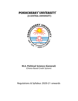 M.A. Political Science (General) (Choice Based Credit System)