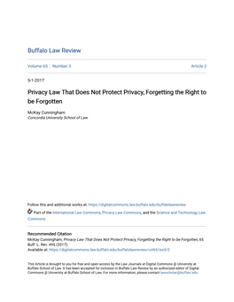 Pdf; Daniel Lyons, Assessing the Right to Be Forgotten, 59 BOS