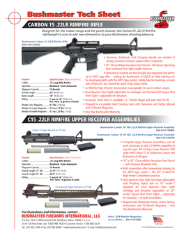 Bushmaster Carbon 15 .22LR Tech Sheet