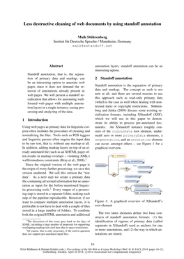 Less Destructive Cleaning of Web Documents by Using Standoff Annotation